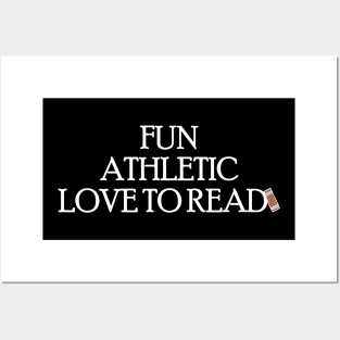 Fun Athletic Love To Read Posters and Art